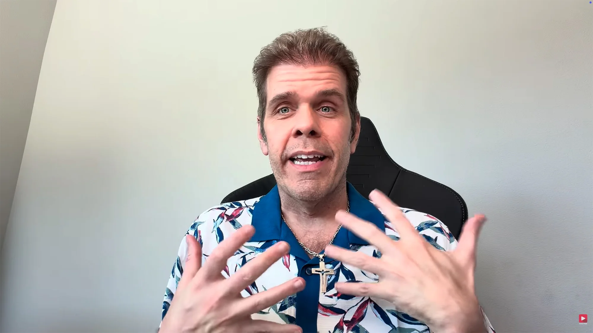 Perez Hilton speaks in a YouTube video.