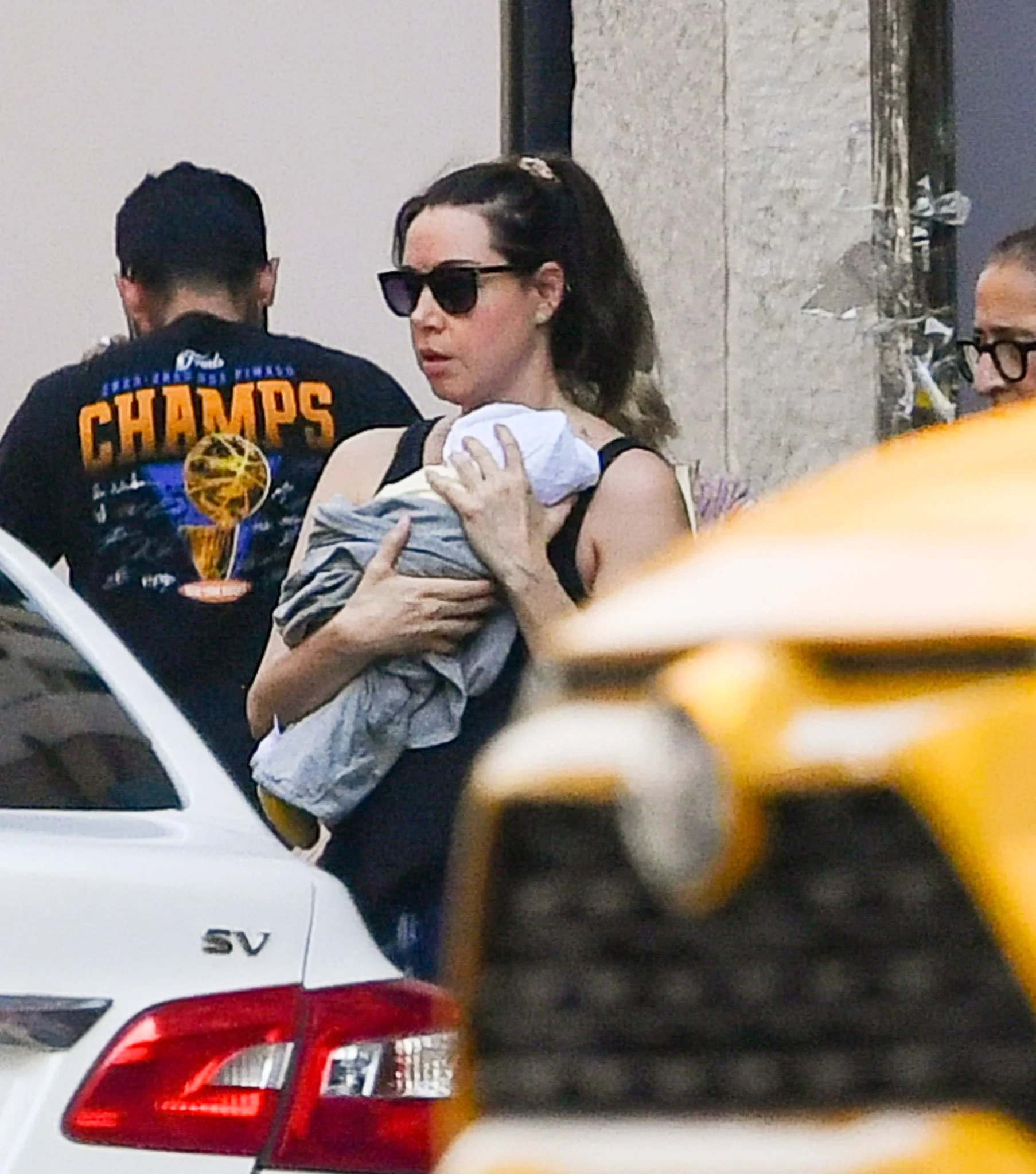 Aubrey Plaza with her baby