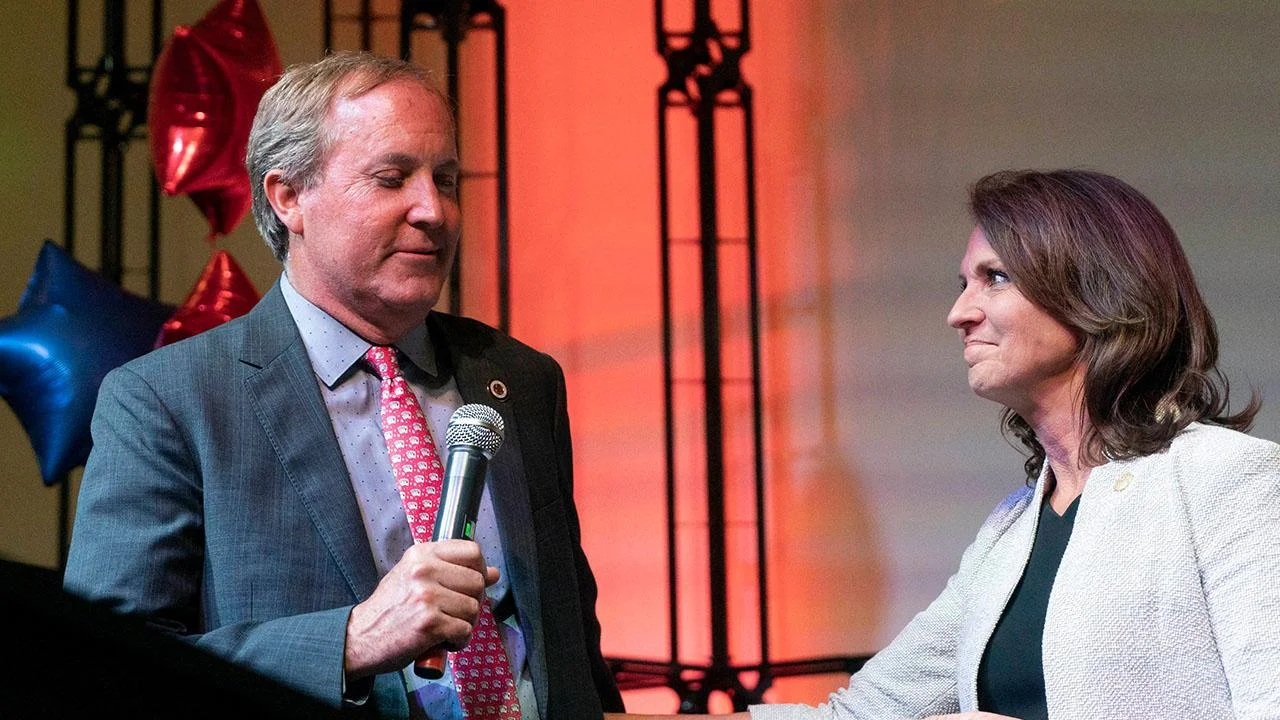 Image of Ken Paxton and Tracy Duhon are both going through separate divorces.