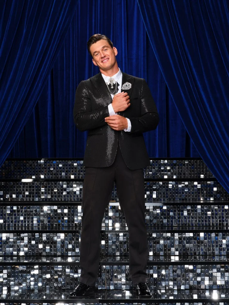 Tyler Cameron in a sequined suit on "Dancing with the Stars".