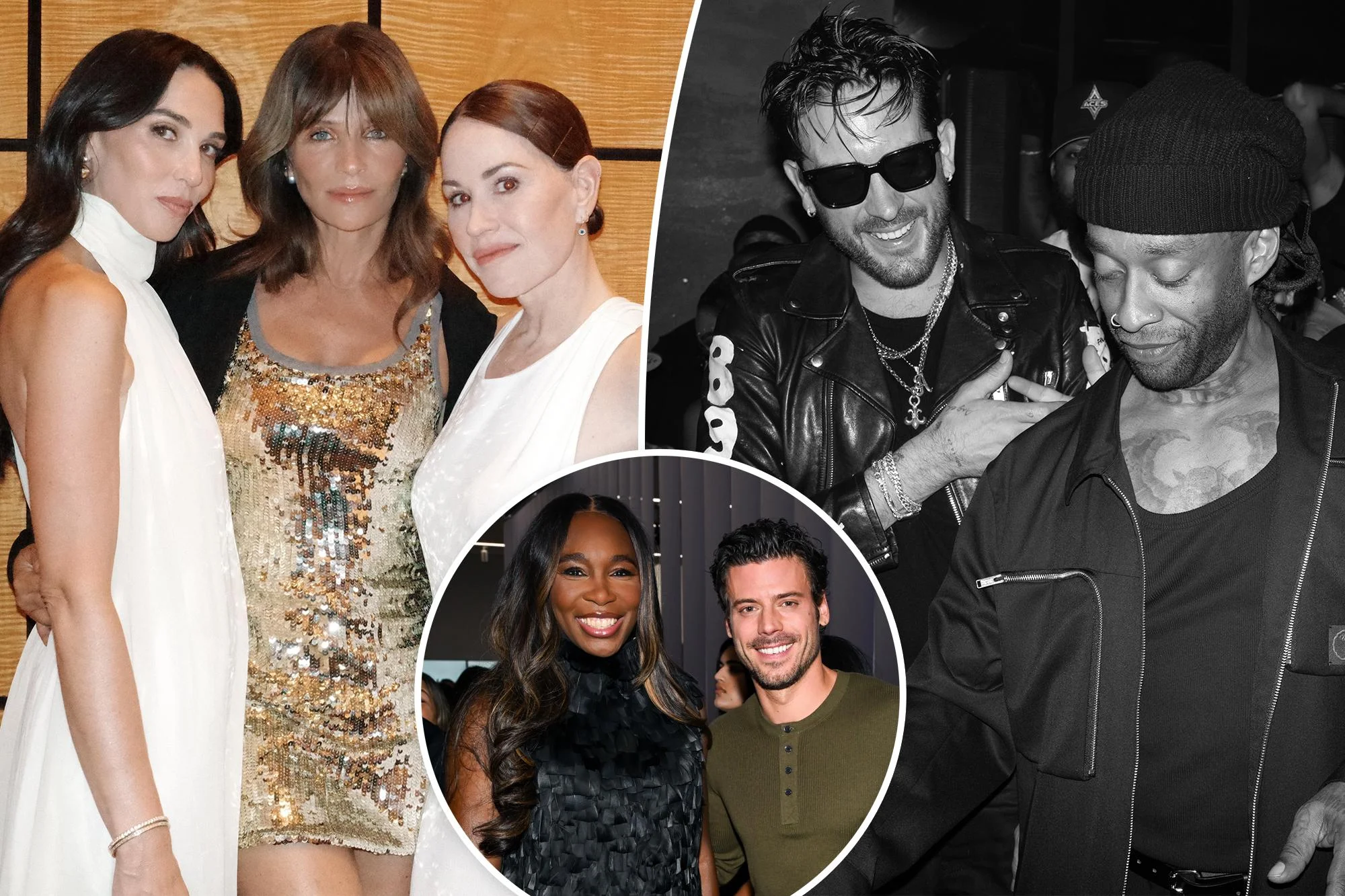 Helena Christensen split with G-Eazy and Ty Dolla $ign with n inset of Venus Williams.