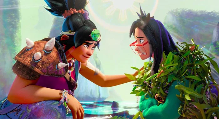 Jo (voice: H.E.R.) and Raissa (voice: Liza Soberano) in Forgotten Island (2026)